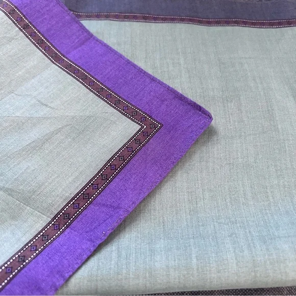 Vintage Arnold Palmer Purple and Gray Men's Accessories Pocket Square - 16”x 16” - Picture 7 of 8